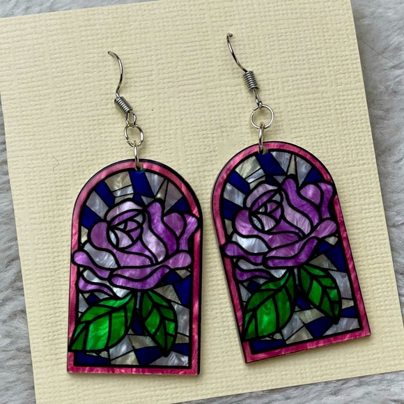 Handmade flower earrings 2/$20 - Picture 2 of 2